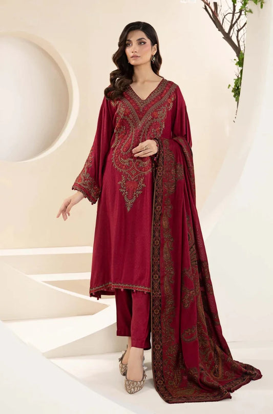 Maria B - 3PC Lawn Embroidered Shirt with Embroidered Chiffon Dupatta (Unstitched) - FP1314