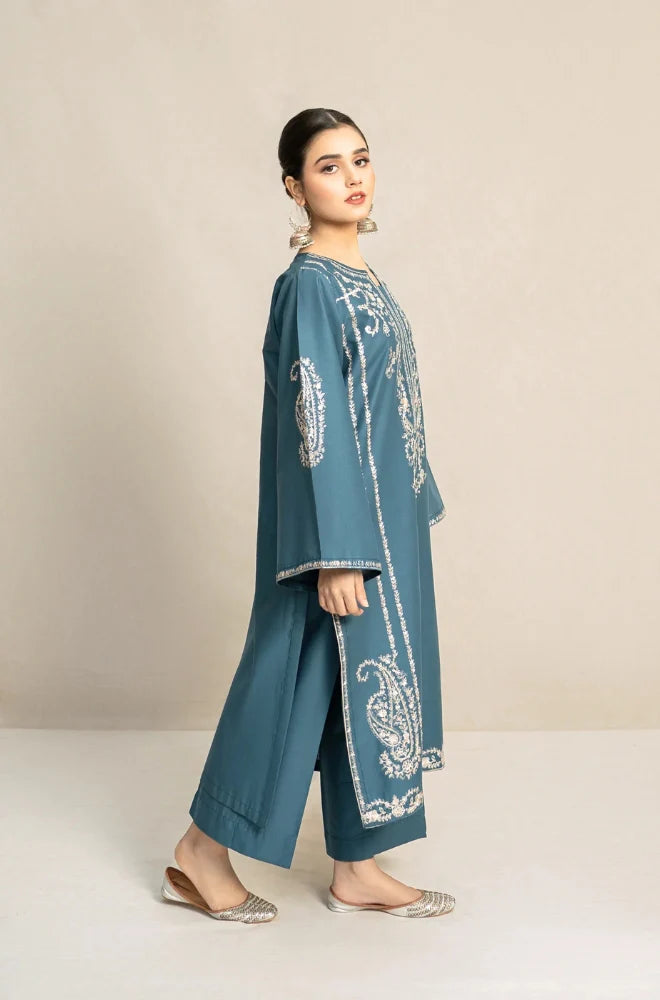 Urge - 2PC Unstitched Lawn Embroidered Shirt with Embroidered Lawn Trousers - FP1089